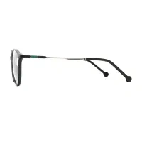 Oval Black Silver Eyeglasses