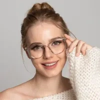 Cat-eye Transparent Gray Eyeglasses