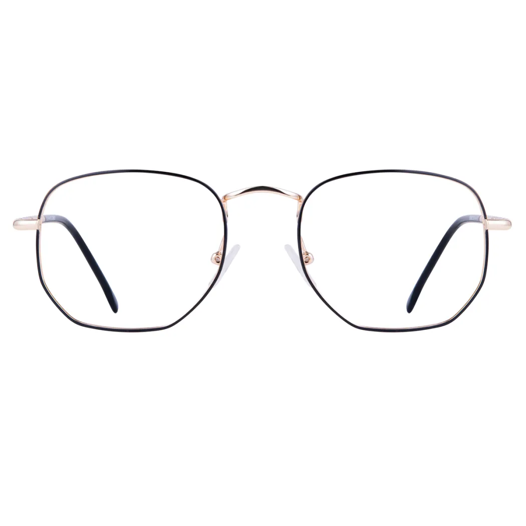 Square Black Gold Eyeglasses