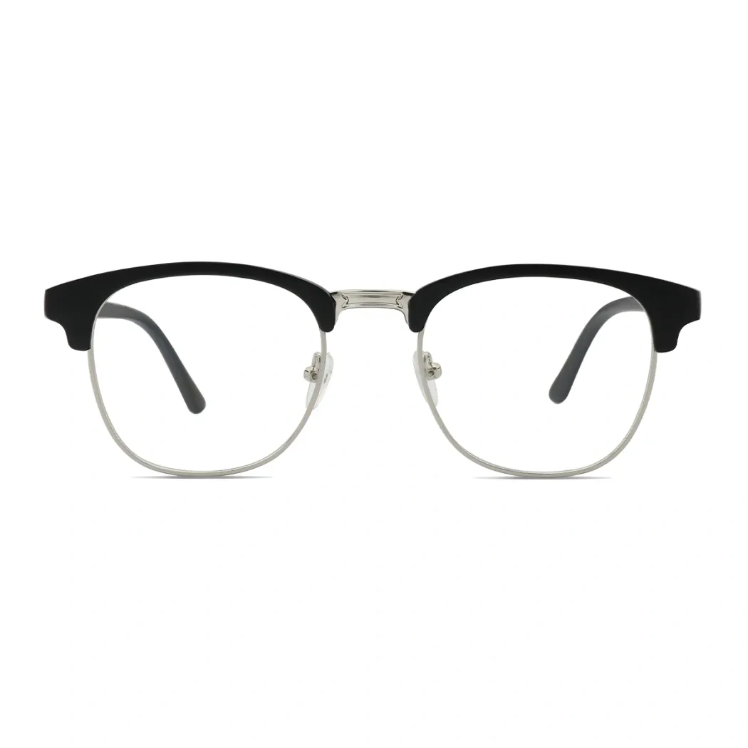 Browline Black Silver Eyeglasses