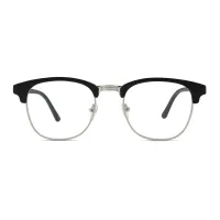 Browline Black Silver Eyeglasses