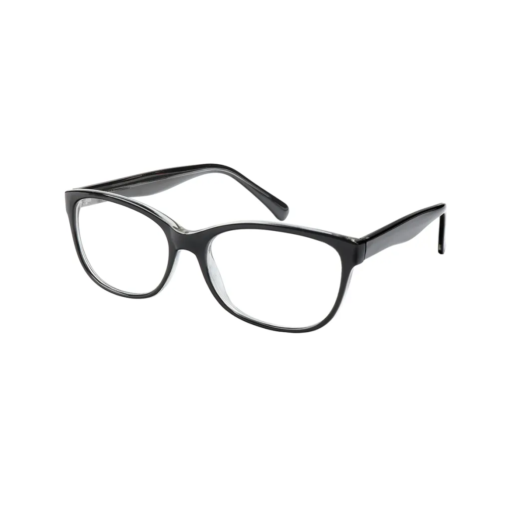 Oval Transparent Black Eyeglasses