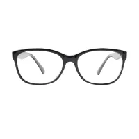 Oval Transparent Black Eyeglasses