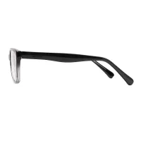 Oval Transparent Black Eyeglasses