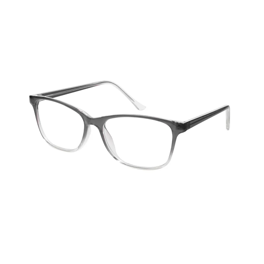 Rectangle Transparent Gray Eyeglasses