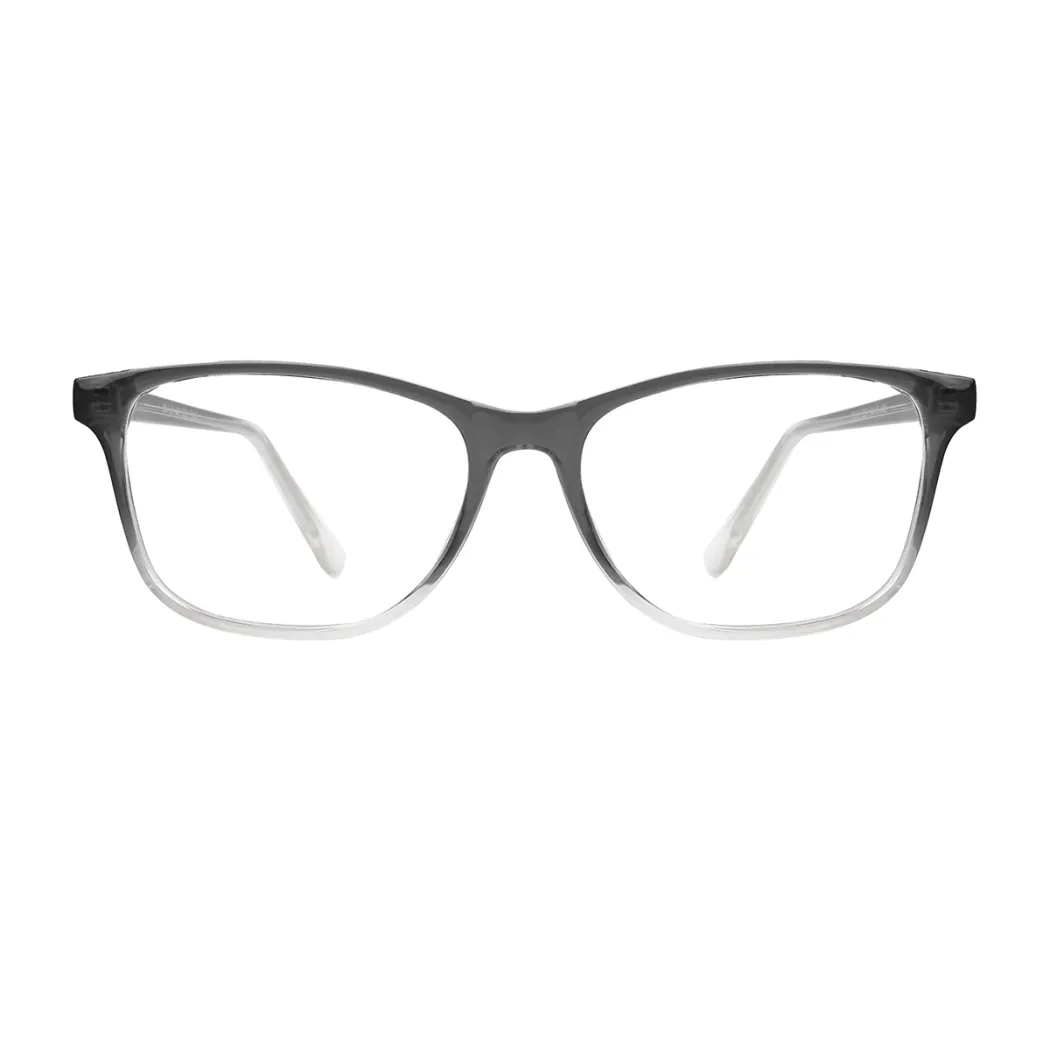 Rectangle Transparent Gray Eyeglasses