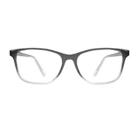 Rectangle Transparent Gray Eyeglasses