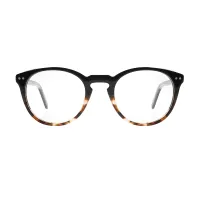 Oval Black/Tortoiseshell Eyeglasses