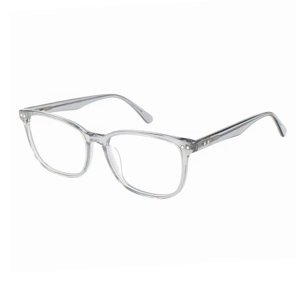 Rectangle Transparent Gray Eyeglasses