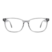 Rectangle Transparent Gray Eyeglasses