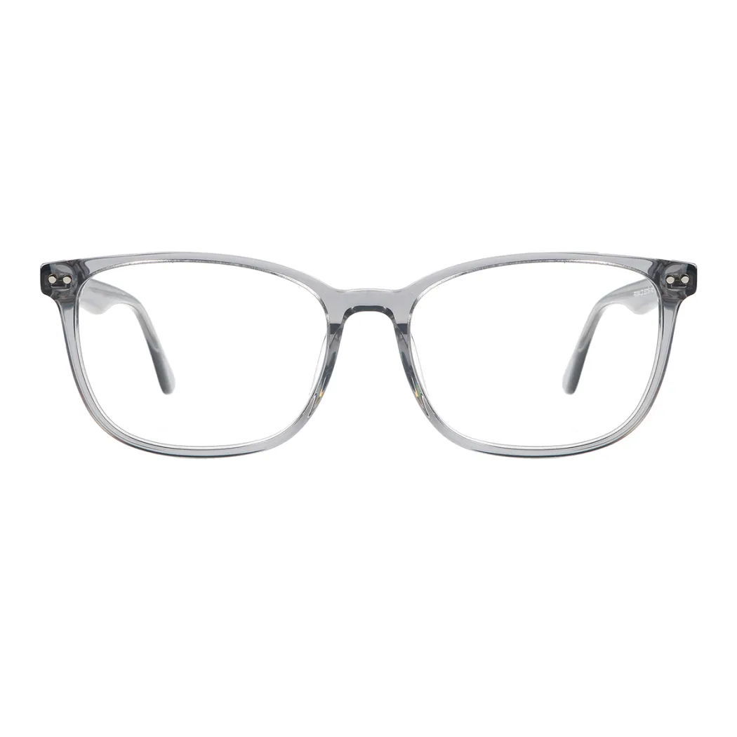 Rectangle Transparent Gray Eyeglasses
