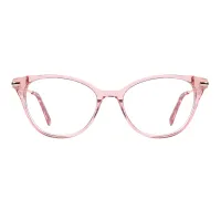 Oval Transparent Pink Eyeglasses