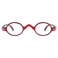 Round Red Reading Glasses