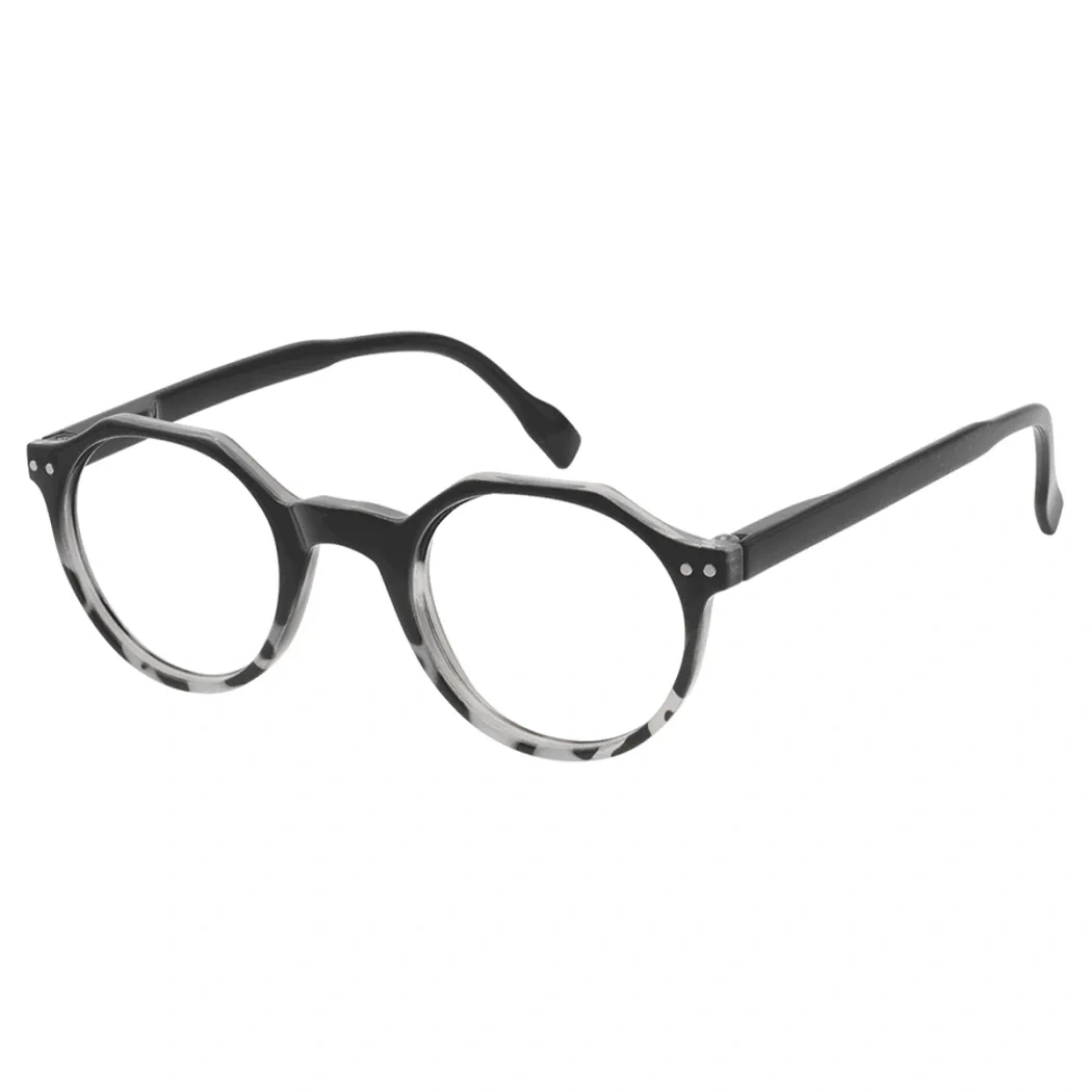 Round Gradient Black Reading Glasses