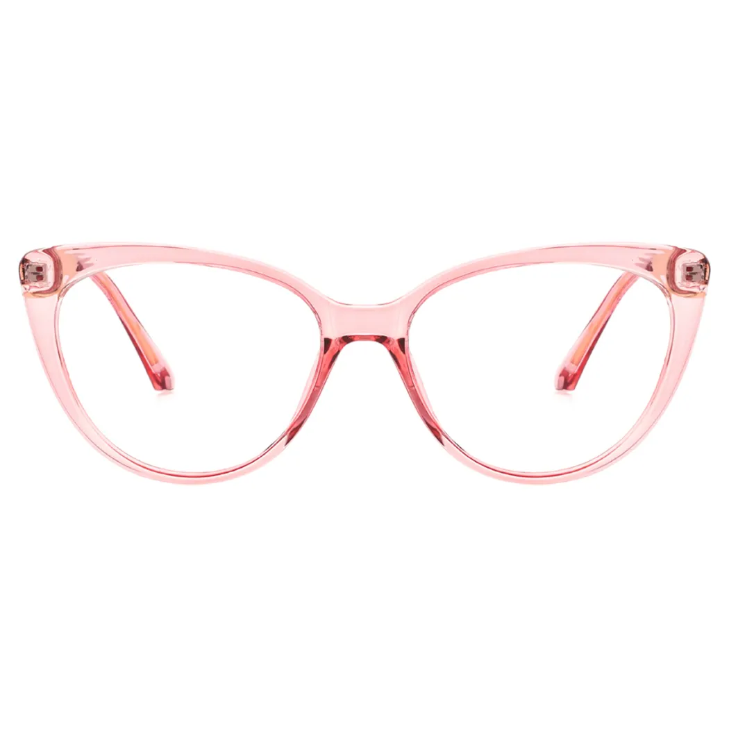 Cat-eye Transparent Pink Eyeglasses