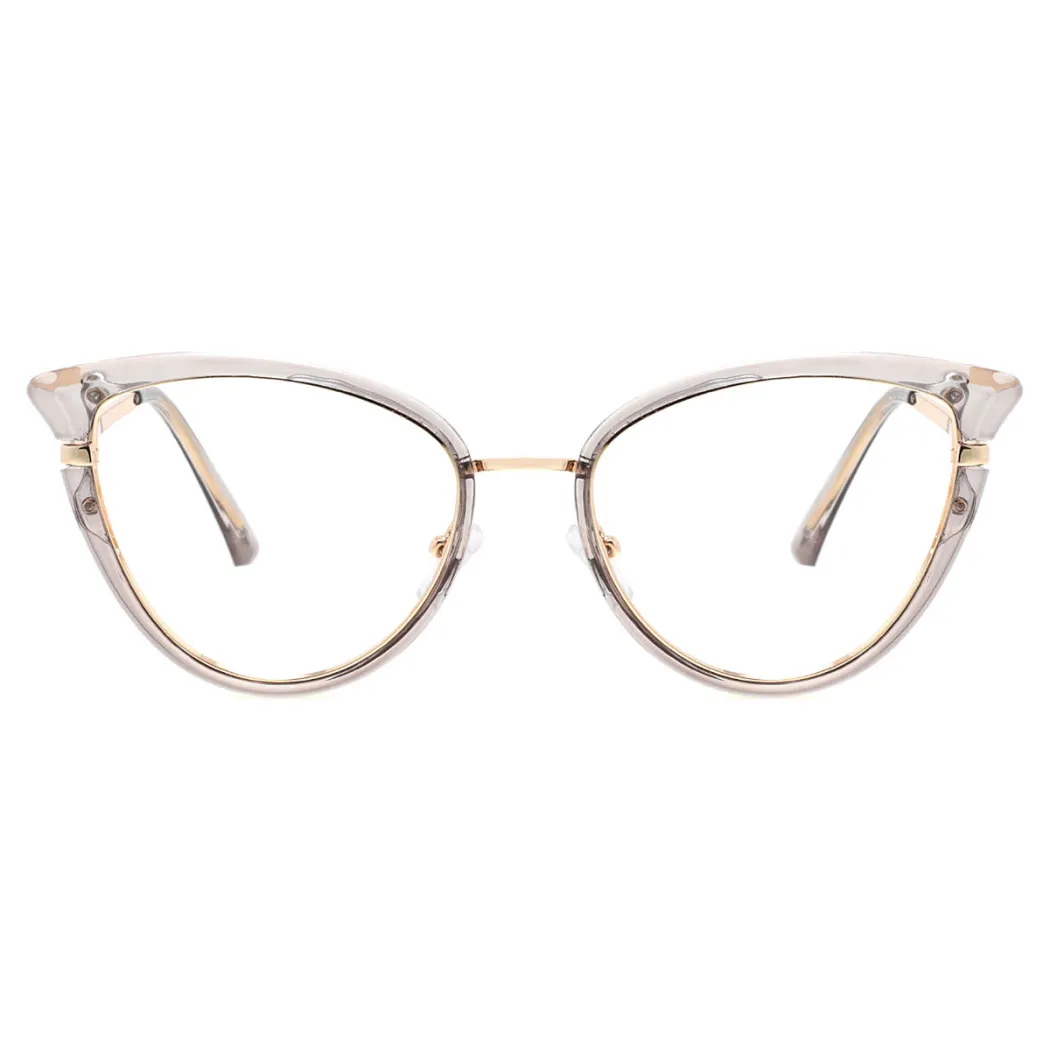 Cat-eye Transparent Gray Eyeglasses