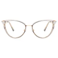 Cat-eye Transparent Gray Eyeglasses