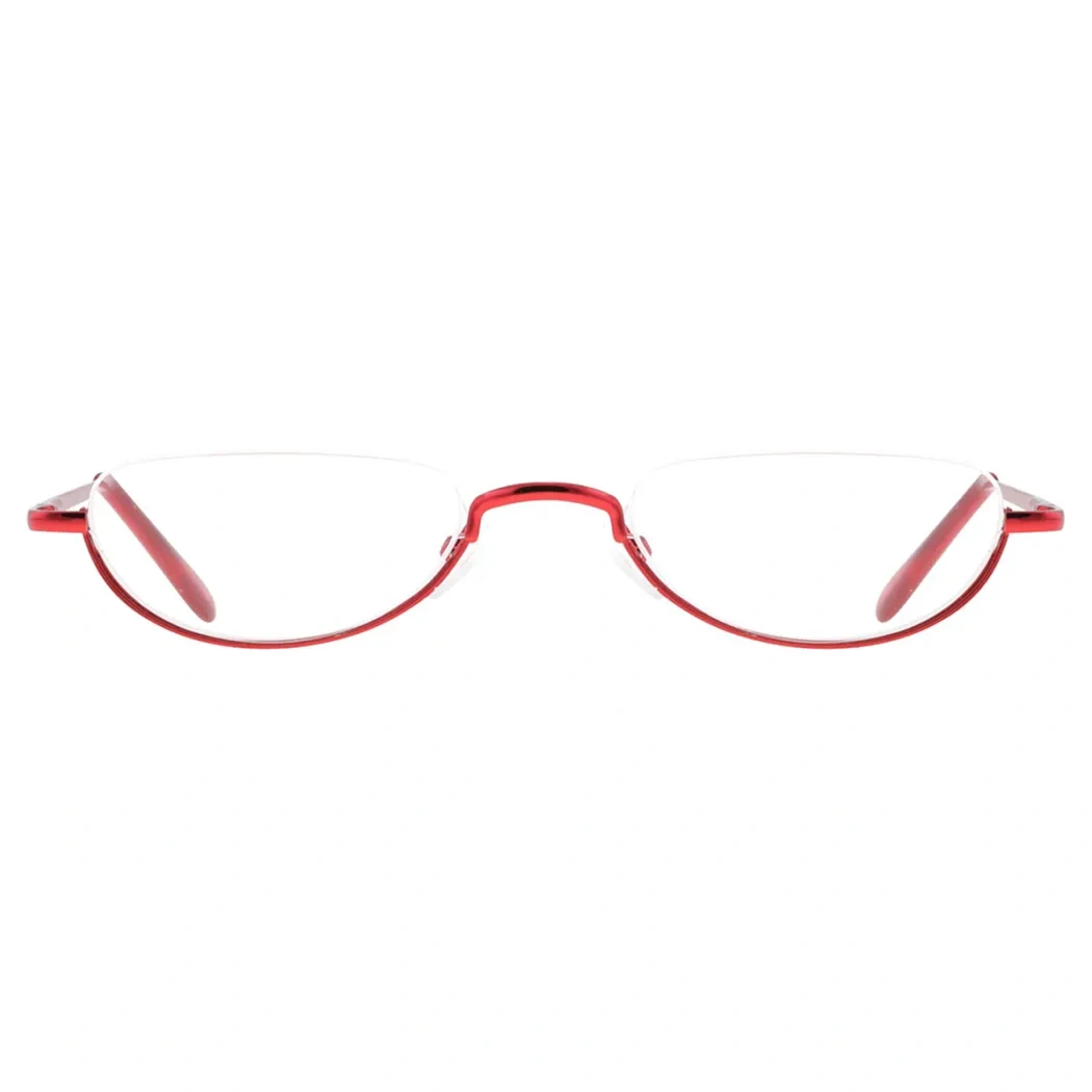 Oval Red Reading Glasses