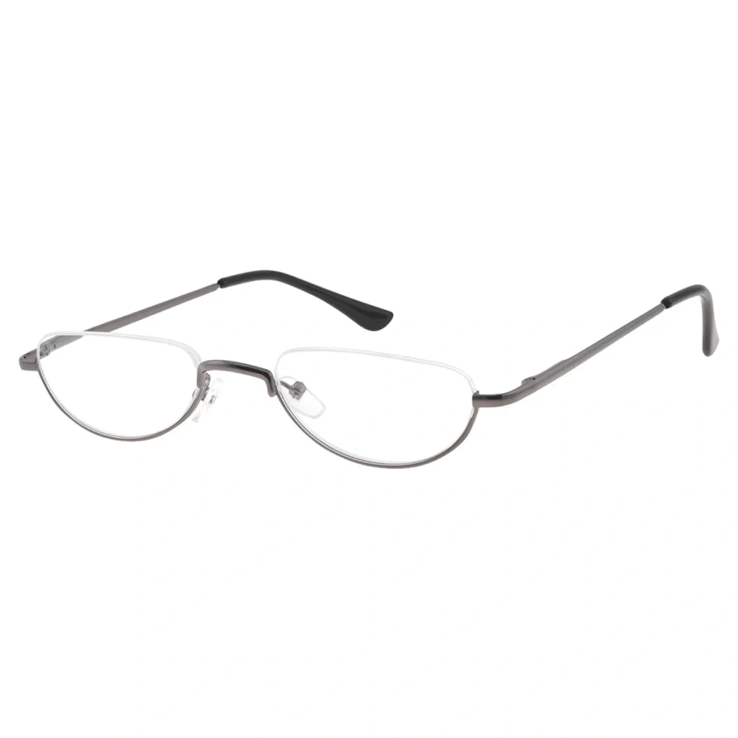 Oval Grey Reading Glasses