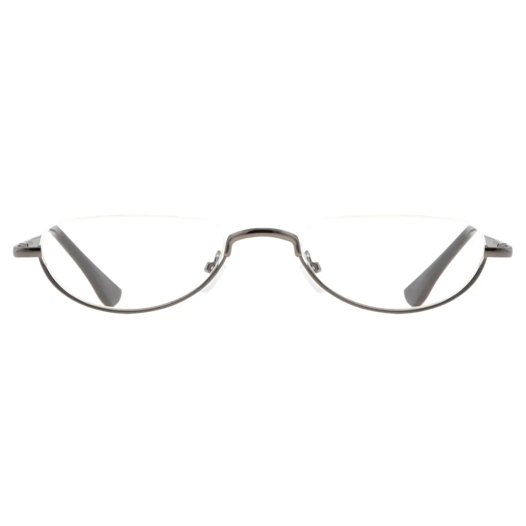 Oval Grey Reading Glasses