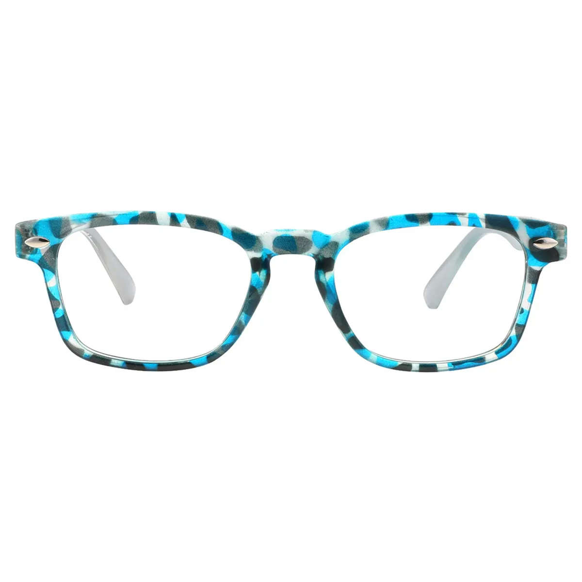 Square Blue Reading Glasses