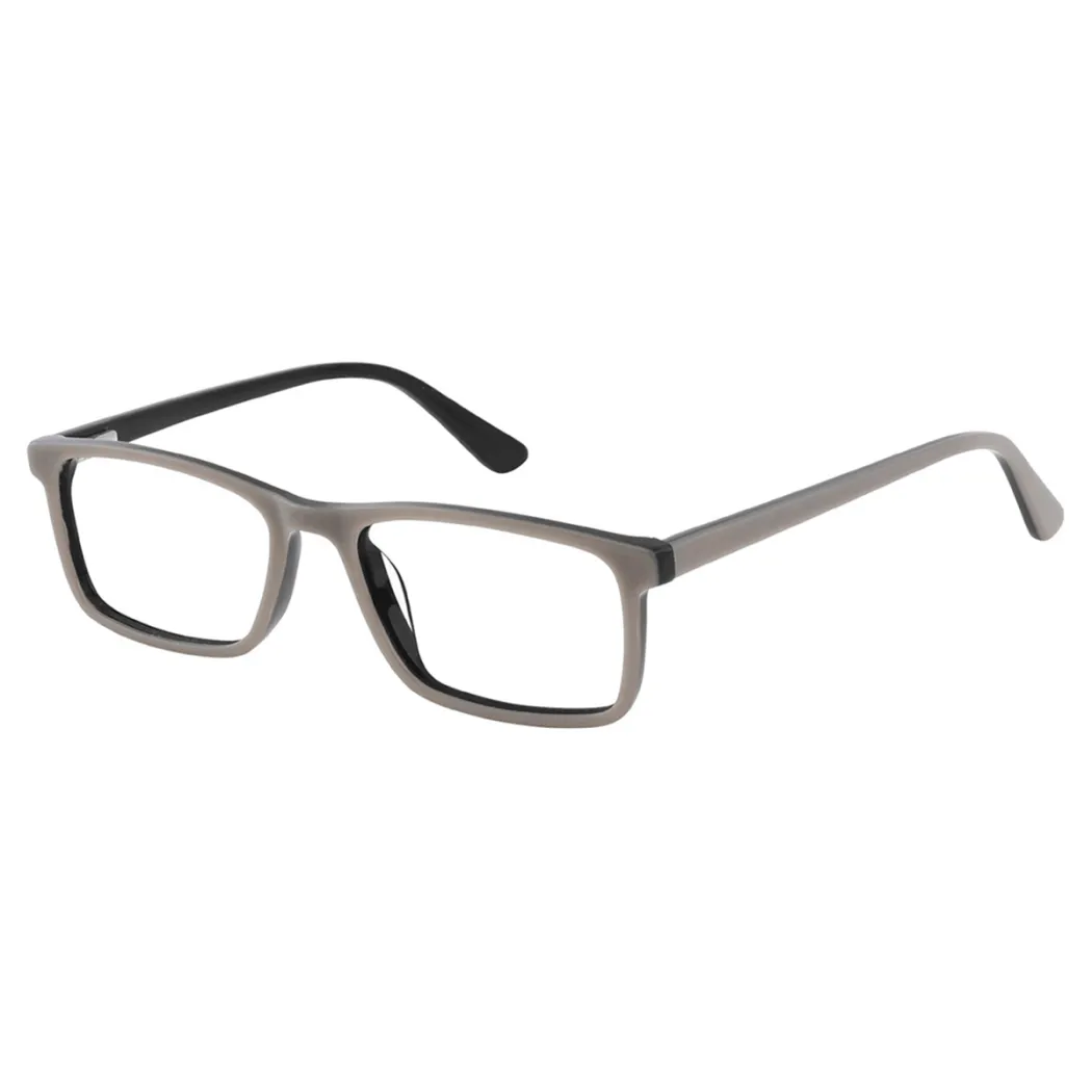 Rectangle Transparent Gray Eyeglasses