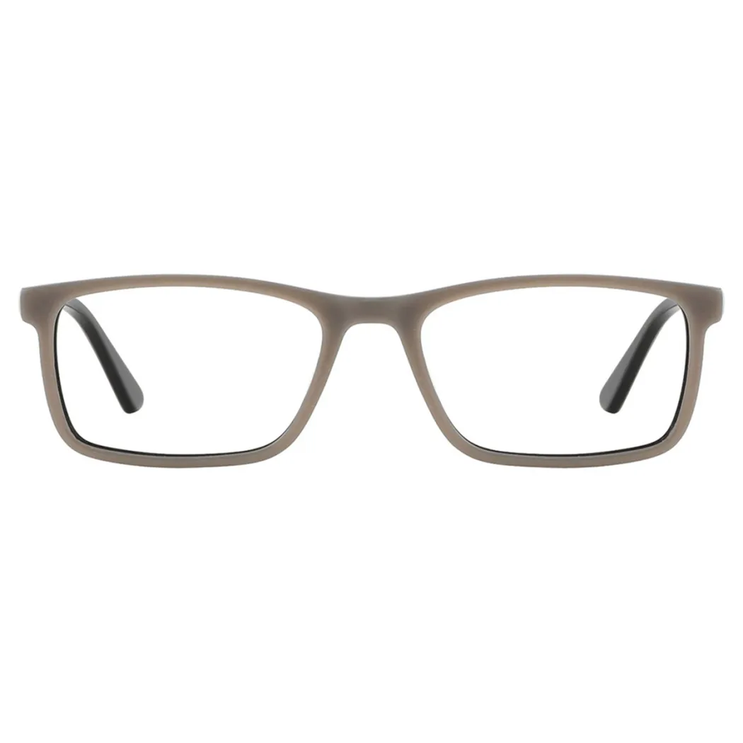 Rectangle Transparent Gray Eyeglasses
