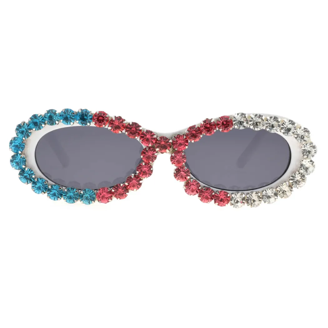 Oval White Sunglasses