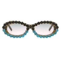 Oval Transparent Green Sunglasses