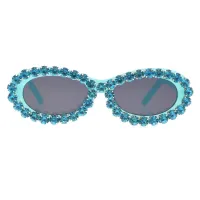 Oval Transparent Blue Sunglasses