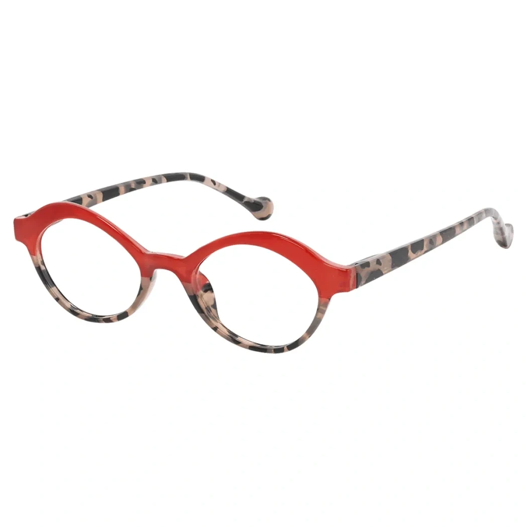 Oval Red Reading Glasses