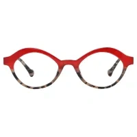 Oval Red Reading Glasses
