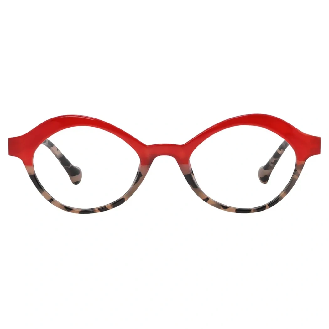 Oval Red Reading Glasses