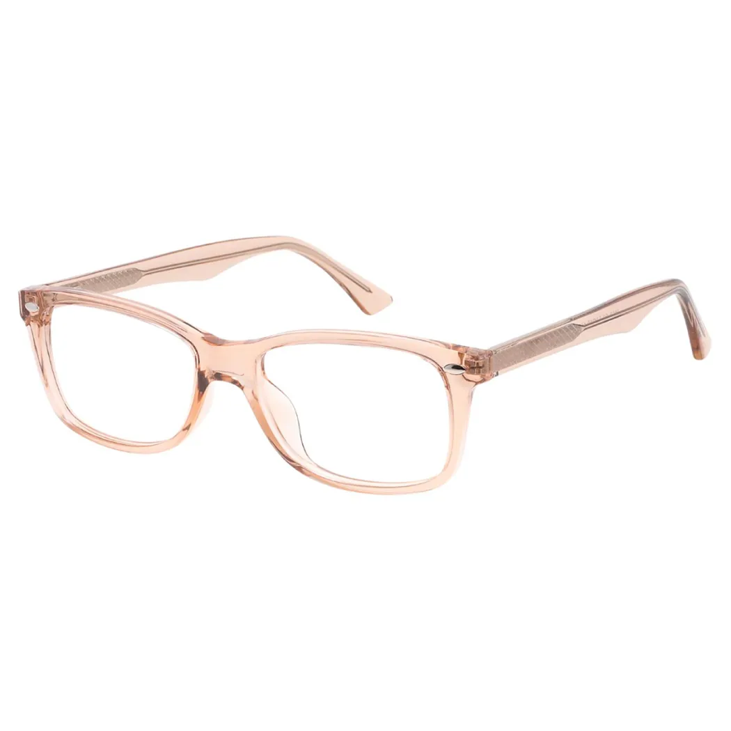 Rectangle Transparent Amber Eyeglasses