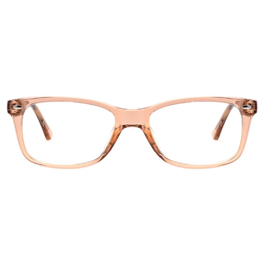 Rectangle Transparent Amber Eyeglasses