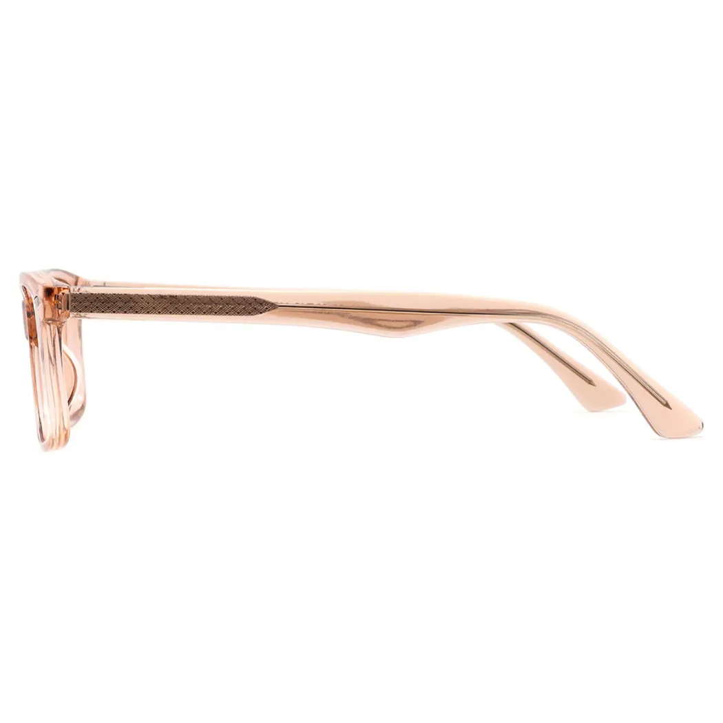 Rectangle Transparent Amber Eyeglasses