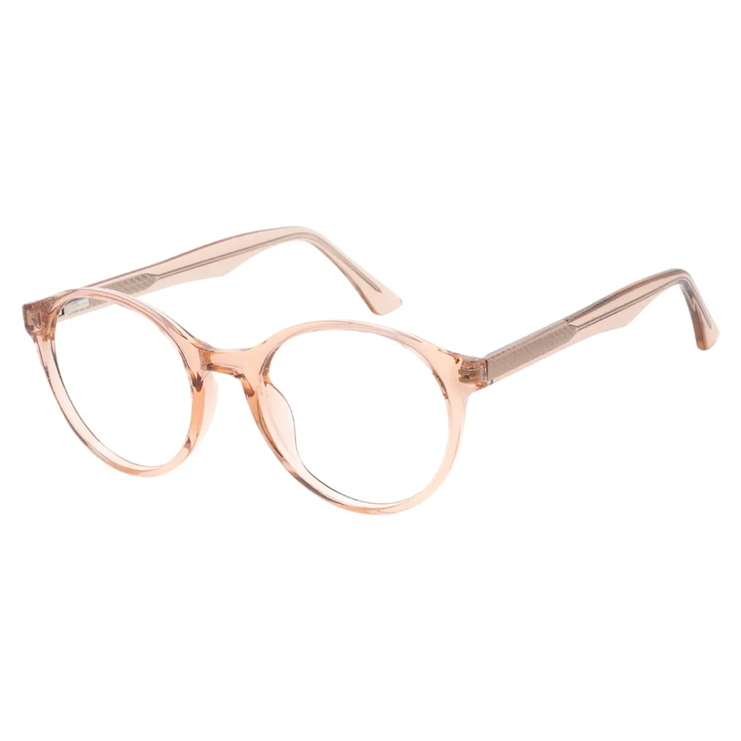 Oval Transparent Amber Eyeglasses