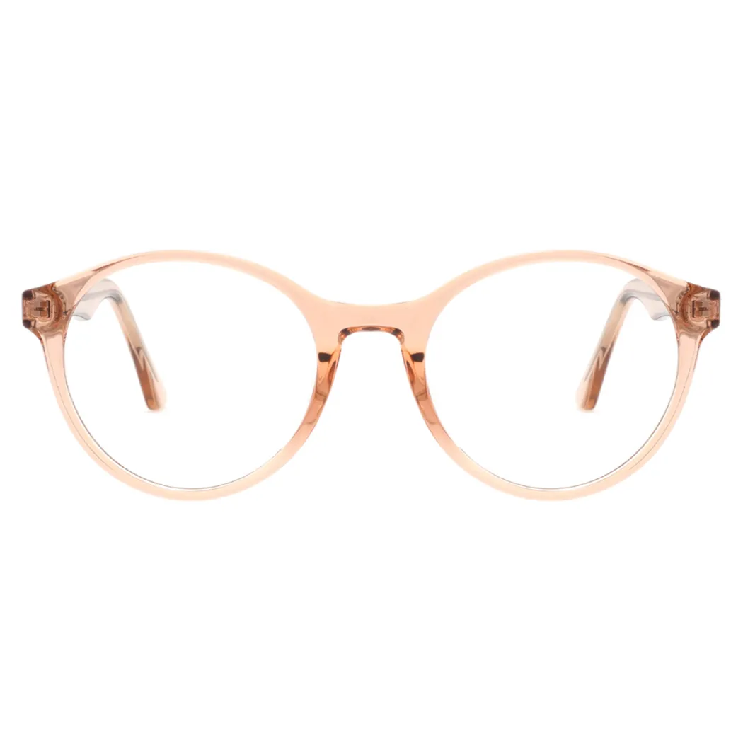 Oval Transparent Amber Eyeglasses