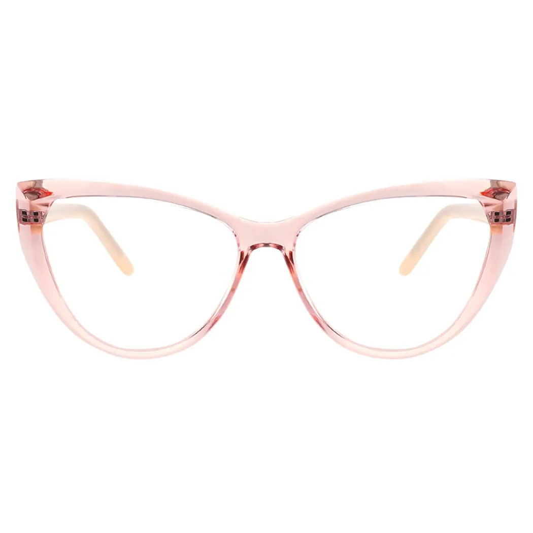 Cat-eye Transparent Pink Eyeglasses