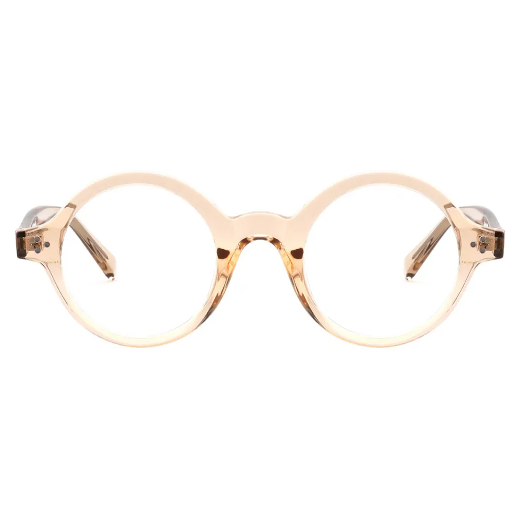 Round Transparent Amber Eyeglasses