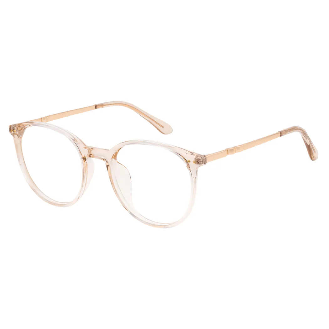 Oval Transparent Amber Eyeglasses
