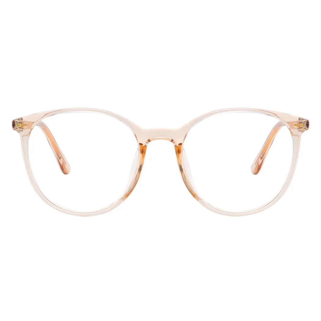 Oval Transparent Amber Eyeglasses