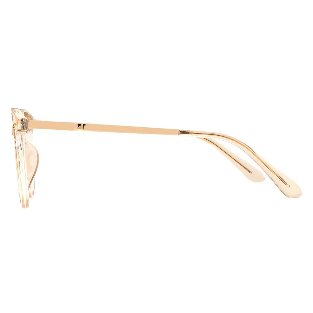 Oval Transparent Amber Eyeglasses