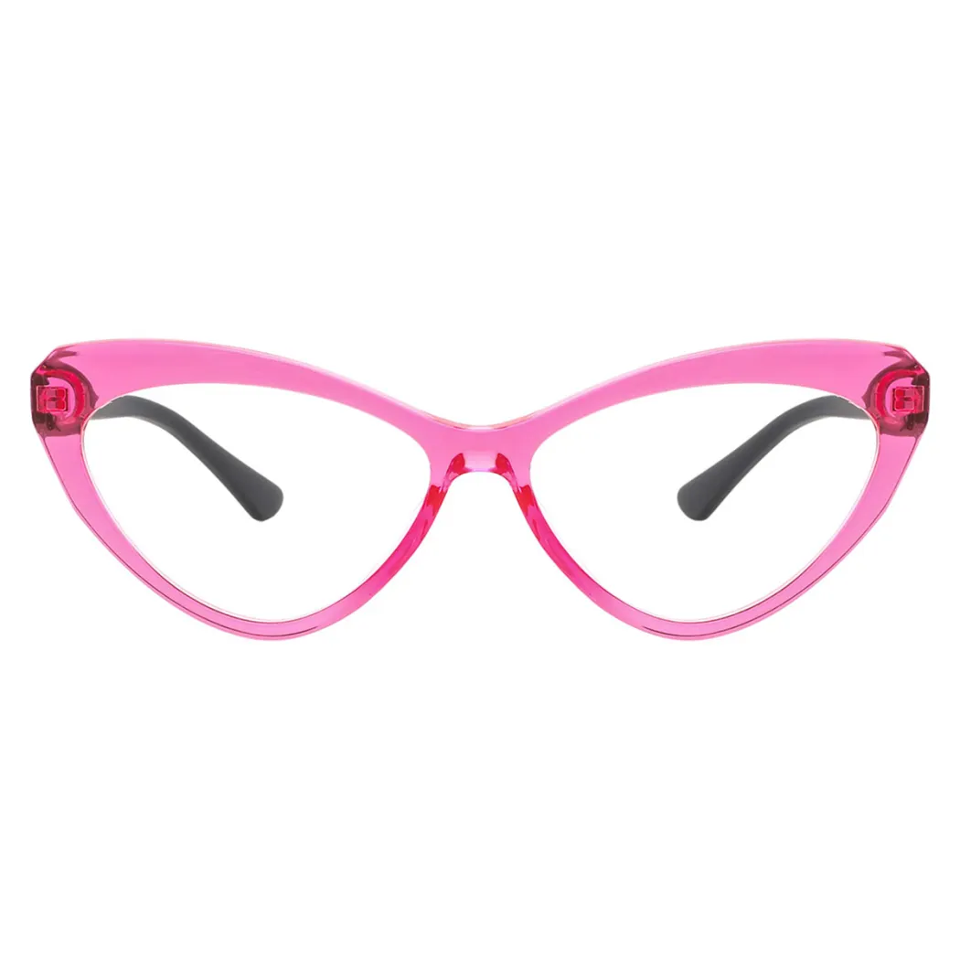 Cat-eye Transparent Pink Eyeglasses