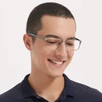 Browline Silver/Green Eyeglasses