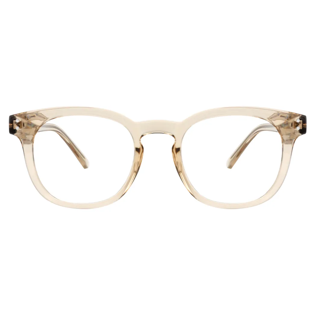 Oval Transparent Amber Eyeglasses