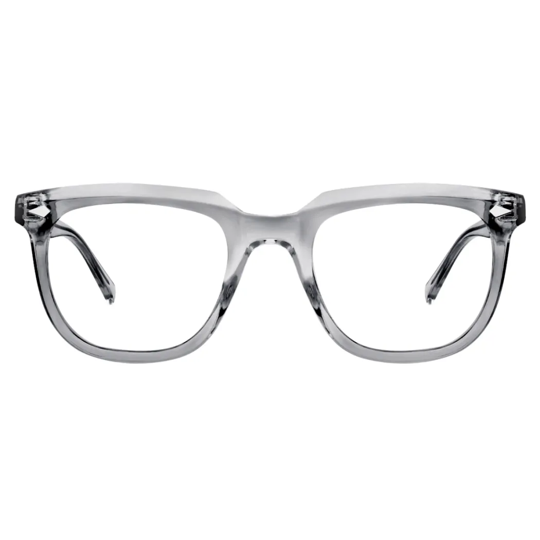 Square Transparent Gray Eyeglasses