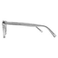 Square Transparent Gray Eyeglasses
