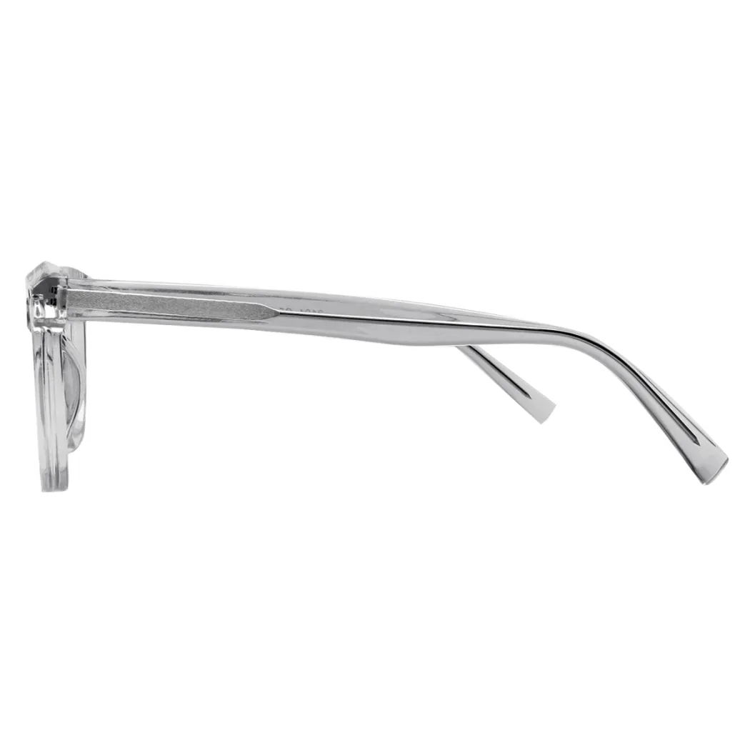 Square Transparent Gray Eyeglasses