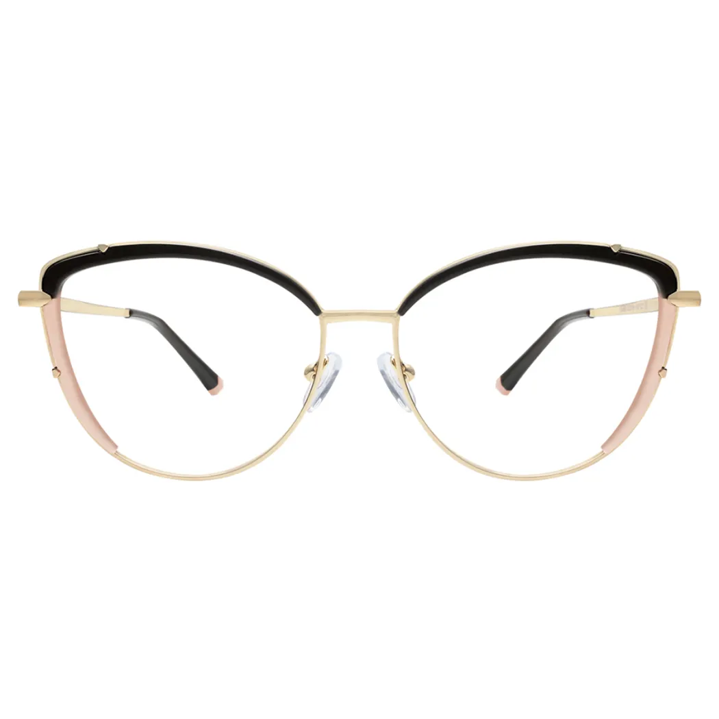 Square Black Gold Eyeglasses